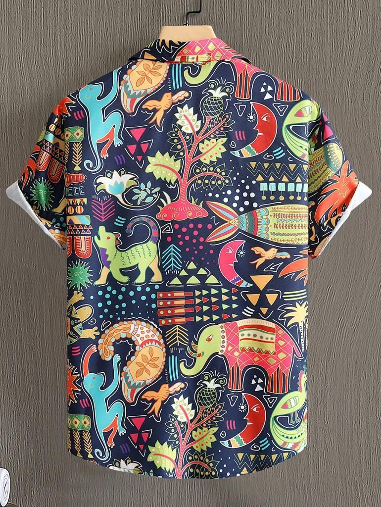 Men's Casual Printed Lycra Blend Shirts