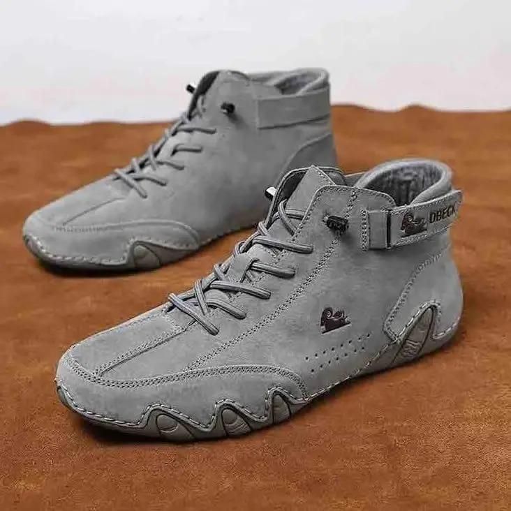 Trendy Grey Suede Mens Casual Shoes