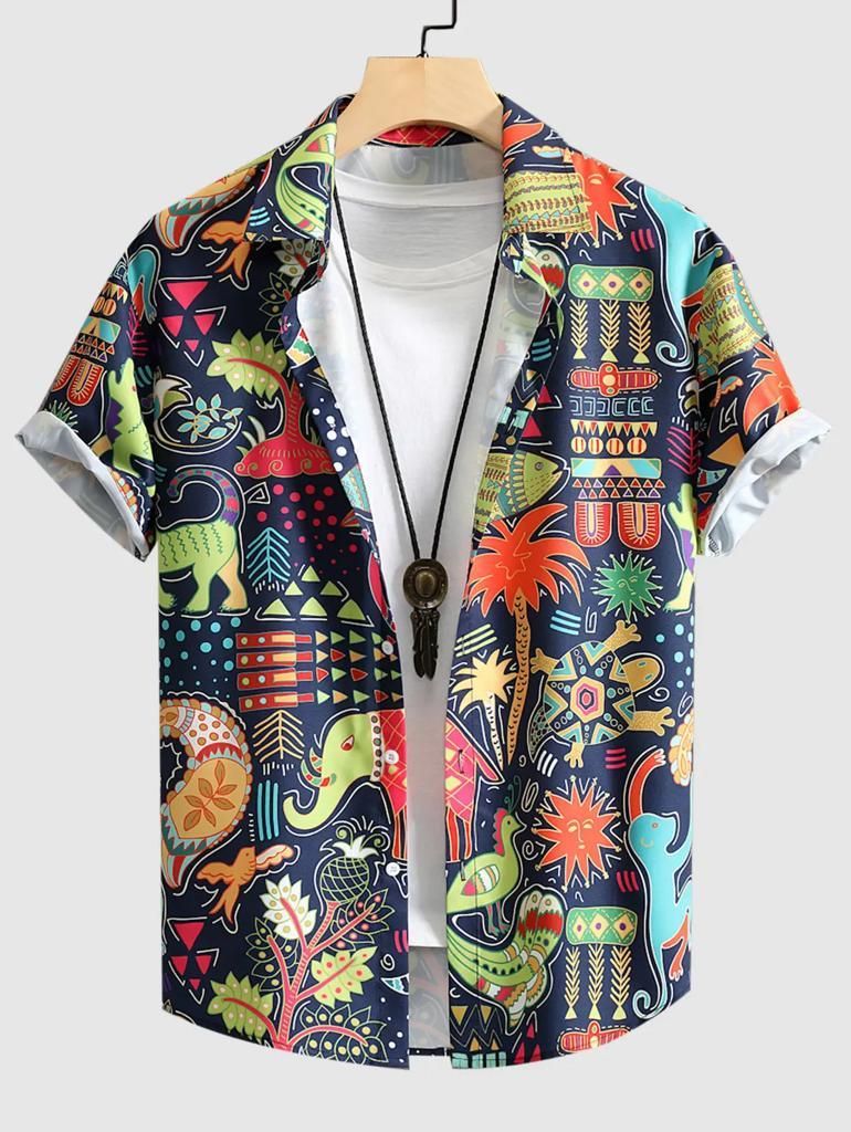 Men's Casual Printed Lycra Blend Shirts